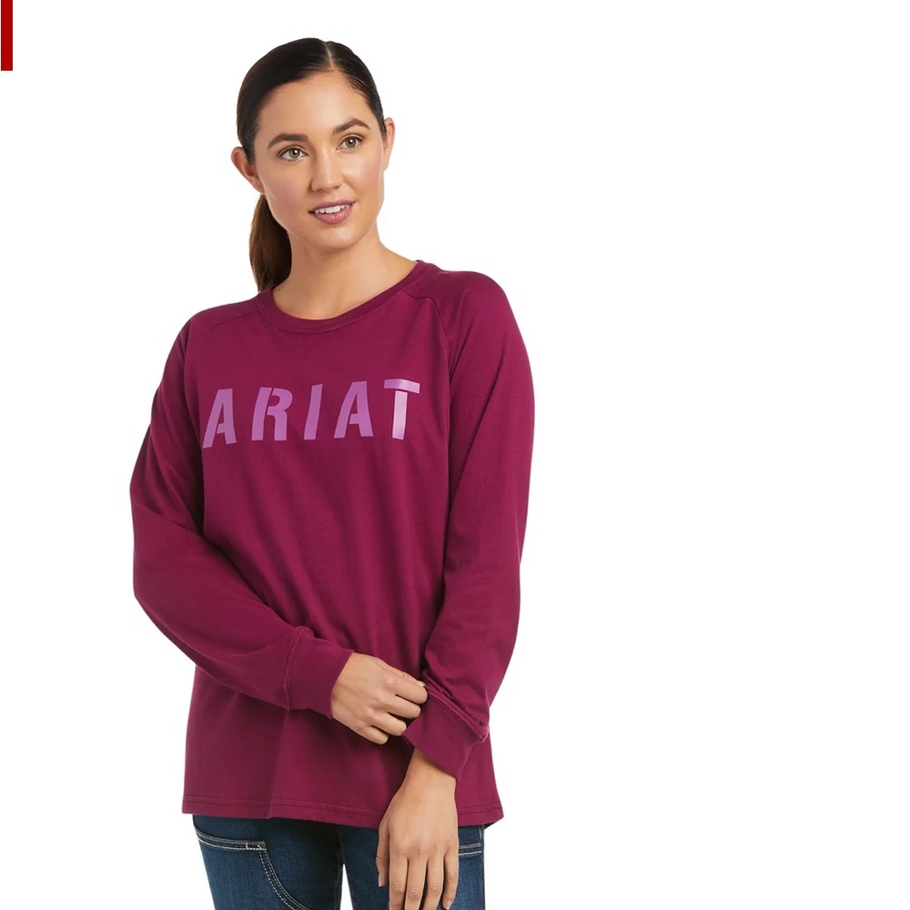 Ariat® Women's Rebar CottonStrong™ Purple Long Sleeve T-Shirt